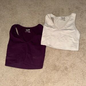 Garage Women's Purple and White Crop Tops